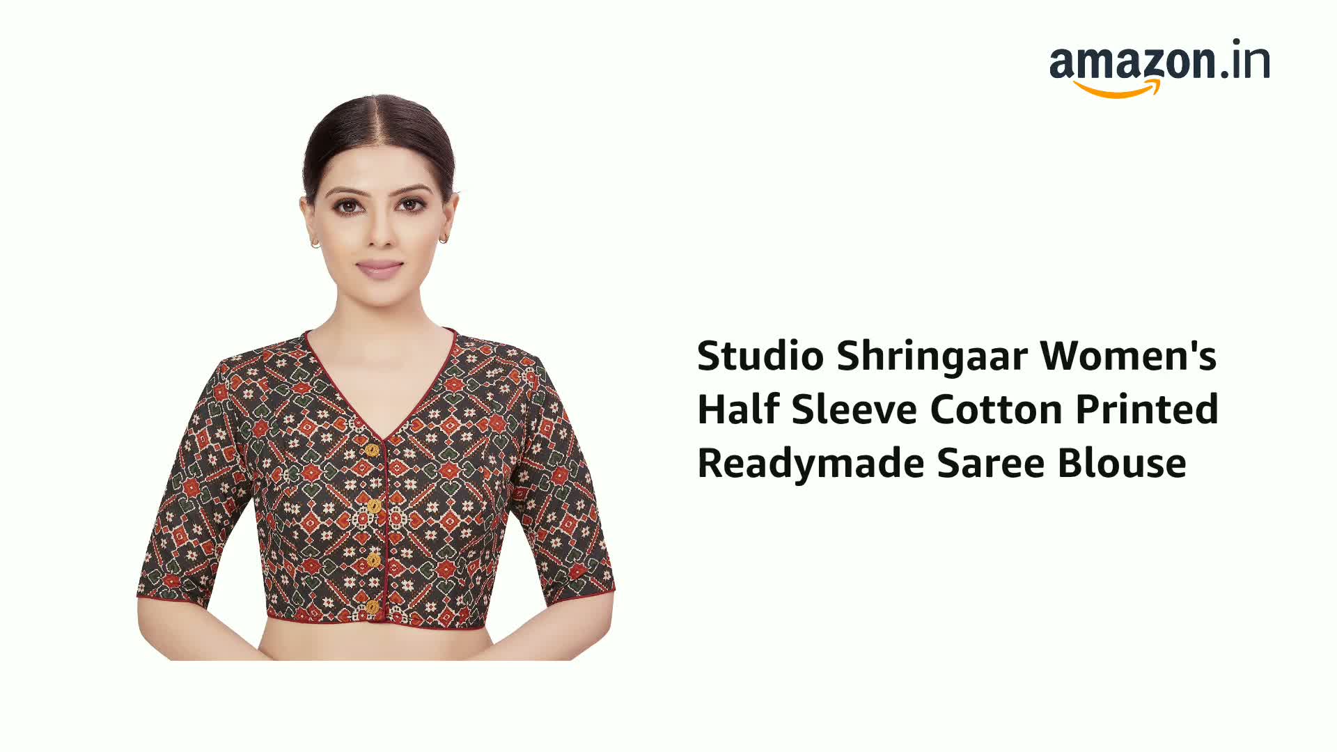 Studio Shringaar Women's Black Cotton Printed Readymade